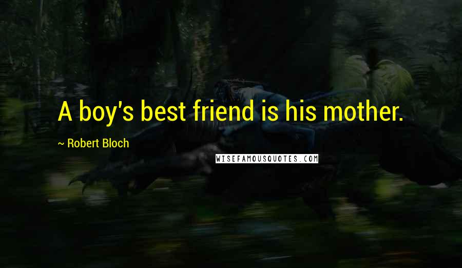 Robert Bloch Quotes: A boy's best friend is his mother.