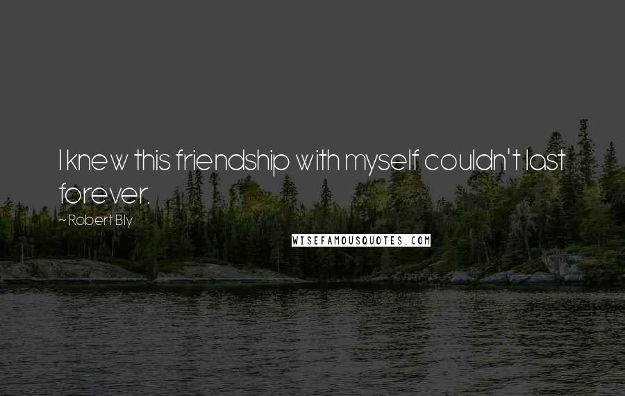 Robert Bly Quotes: I knew this friendship with myself couldn't last forever.