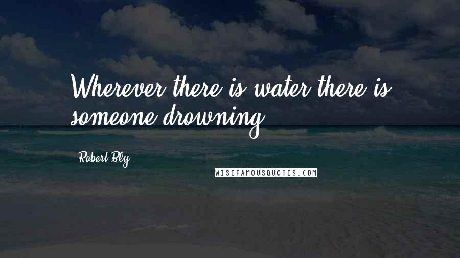 Robert Bly Quotes: Wherever there is water there is someone drowning.