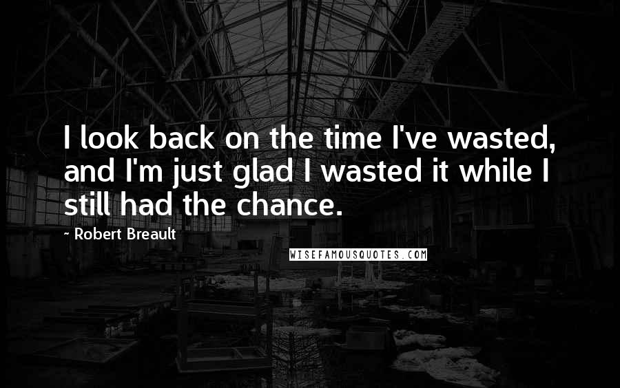 Robert Breault Quotes: I look back on the time I've wasted, and I'm just glad I wasted it while I still had the chance.