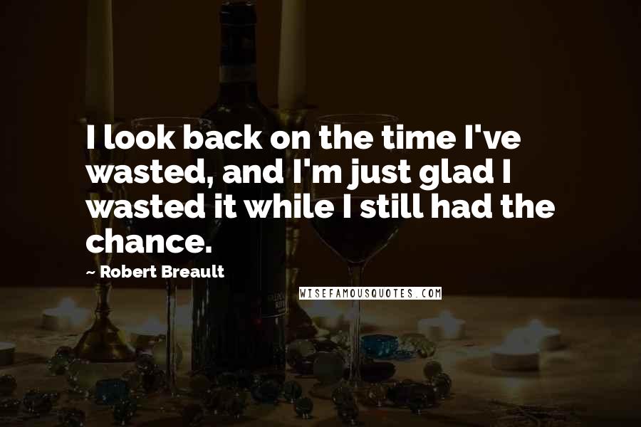 Robert Breault Quotes: I look back on the time I've wasted, and I'm just glad I wasted it while I still had the chance.