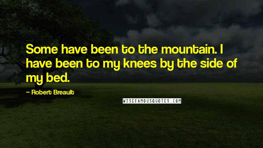 Robert Breault Quotes: Some have been to the mountain. I have been to my knees by the side of my bed.