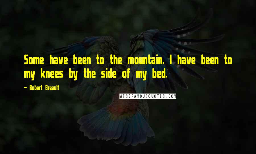 Robert Breault Quotes: Some have been to the mountain. I have been to my knees by the side of my bed.