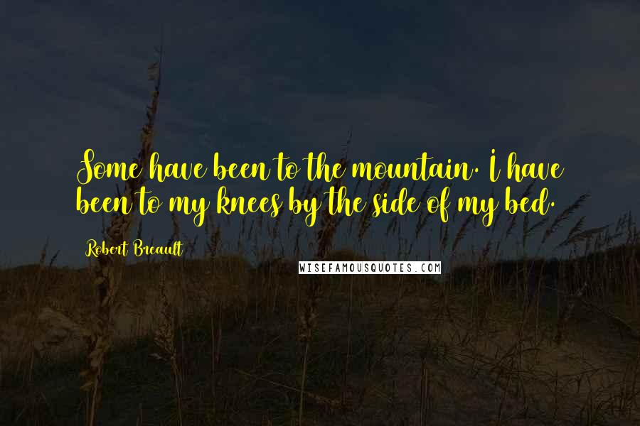 Robert Breault Quotes: Some have been to the mountain. I have been to my knees by the side of my bed.