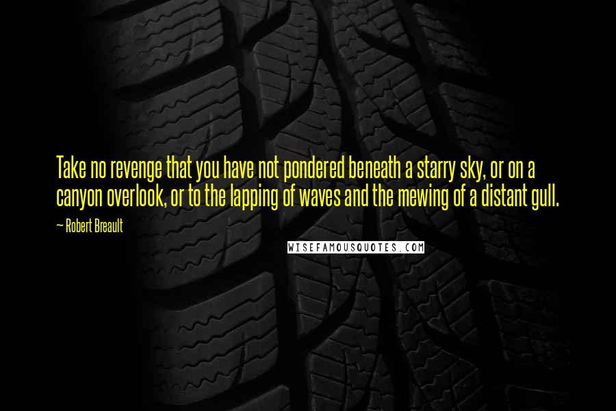 Robert Breault Quotes: Take no revenge that you have not pondered beneath a starry sky, or on a canyon overlook, or to the lapping of waves and the mewing of a distant gull.