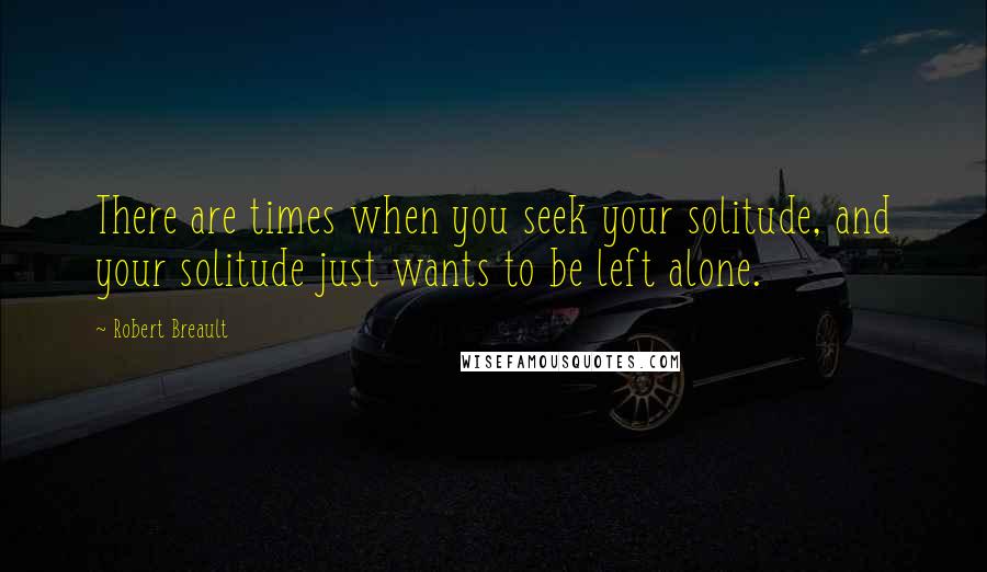 Robert Breault Quotes: There are times when you seek your solitude, and your solitude just wants to be left alone.