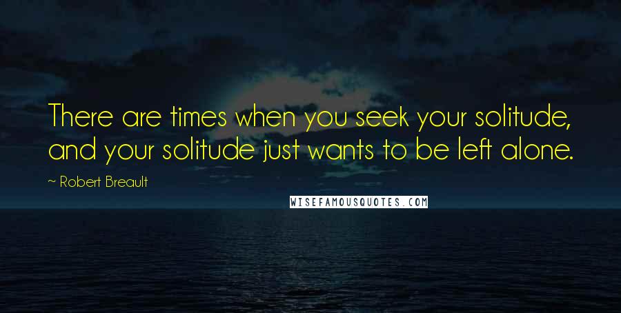 Robert Breault Quotes: There are times when you seek your solitude, and your solitude just wants to be left alone.