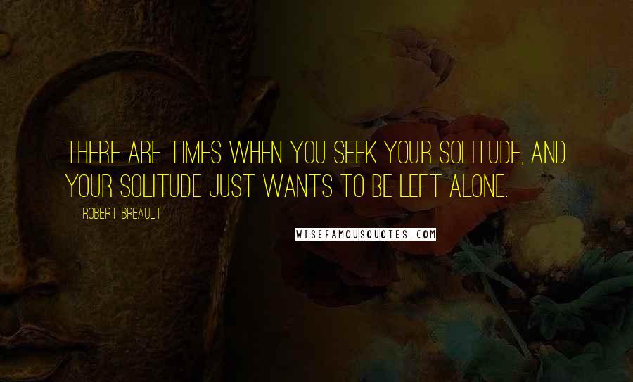 Robert Breault Quotes: There are times when you seek your solitude, and your solitude just wants to be left alone.