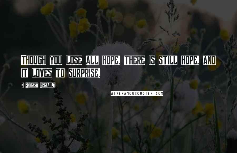 Robert Breault Quotes: Though you lose all hope, there is still hope, and it loves to surprise.