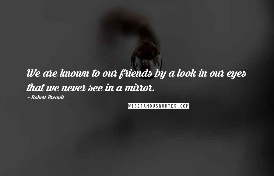 Robert Breault Quotes: We are known to our friends by a look in our eyes that we never see in a mirror.