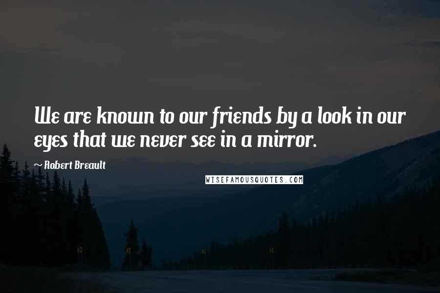 Robert Breault Quotes: We are known to our friends by a look in our eyes that we never see in a mirror.