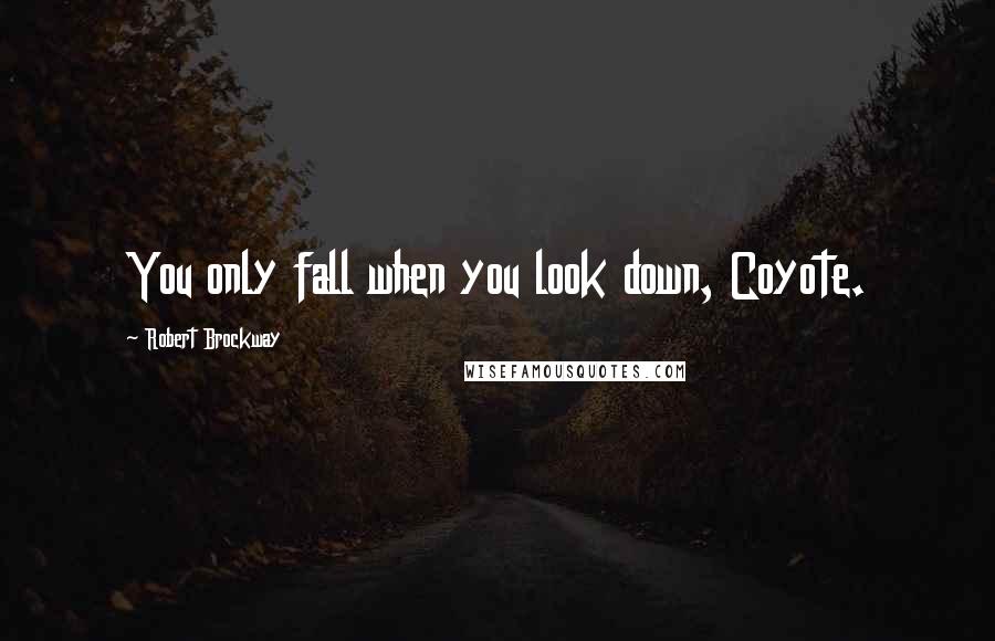 Robert Brockway Quotes: You only fall when you look down, Coyote.