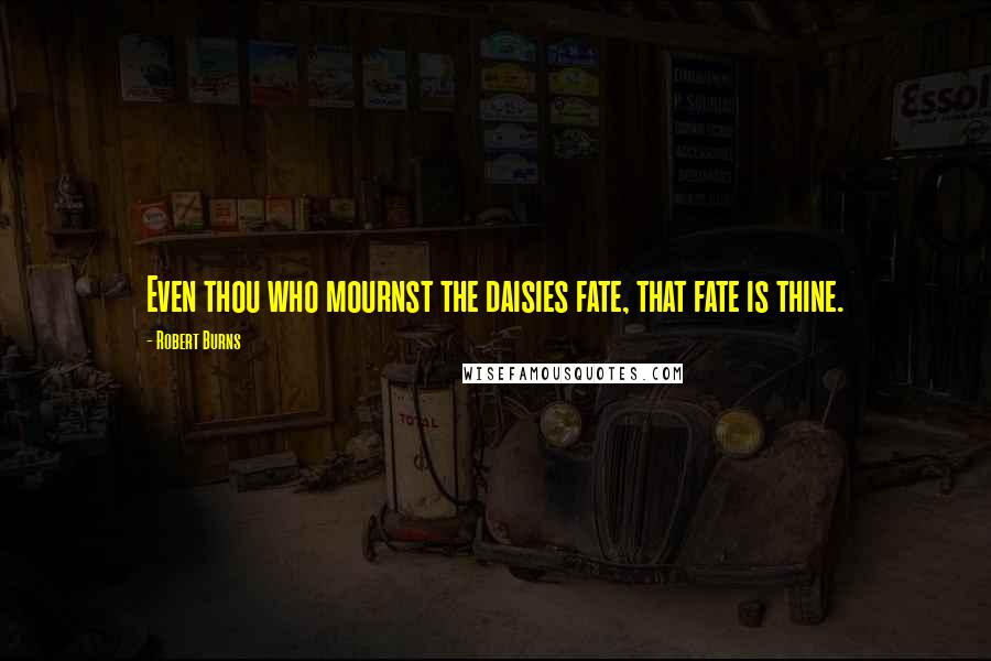 Robert Burns Quotes: Even thou who mournst the daisies fate, that fate is thine.