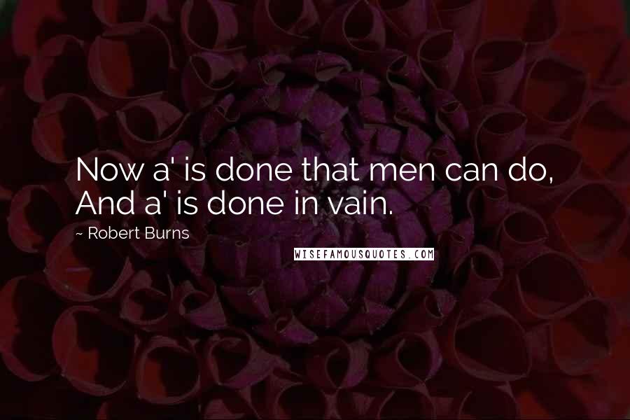 Robert Burns Quotes: Now a' is done that men can do, And a' is done in vain.