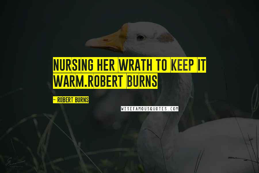 Robert Burns Quotes: Nursing her wrath to keep it warm.Robert Burns