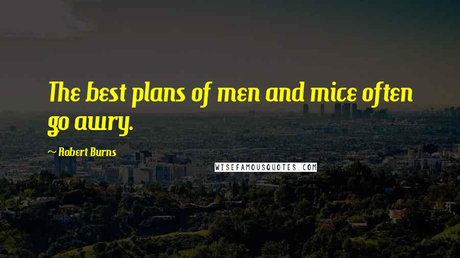 Robert Burns Quotes: The best plans of men and mice often go awry.
