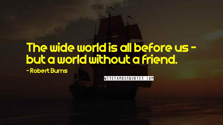 Robert Burns Quotes: The wide world is all before us - but a world without a friend.