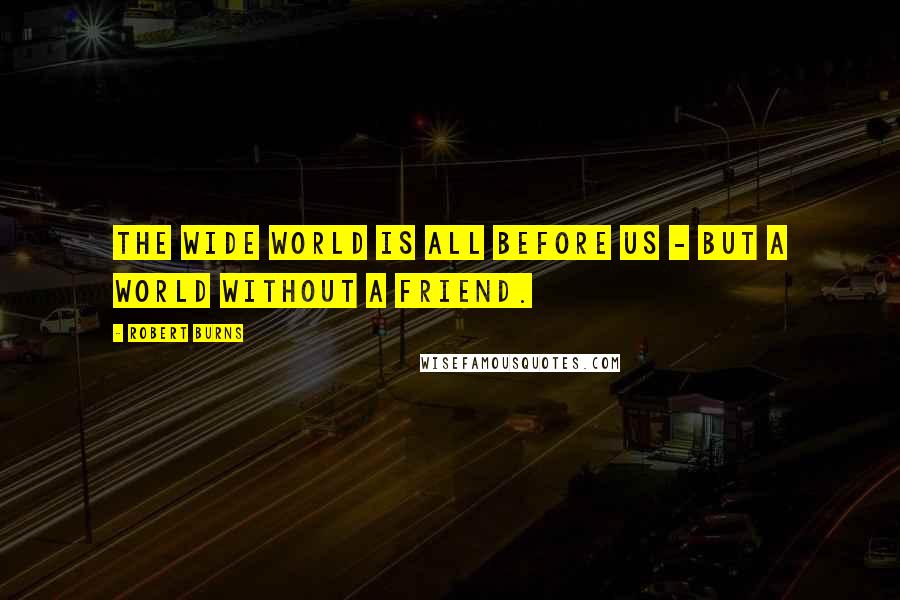 Robert Burns Quotes: The wide world is all before us - but a world without a friend.