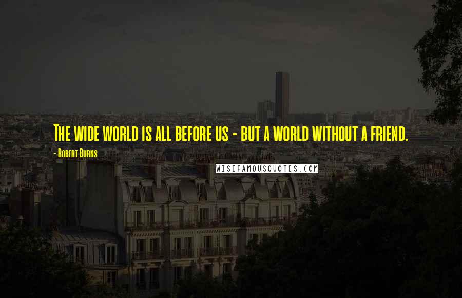 Robert Burns Quotes: The wide world is all before us - but a world without a friend.