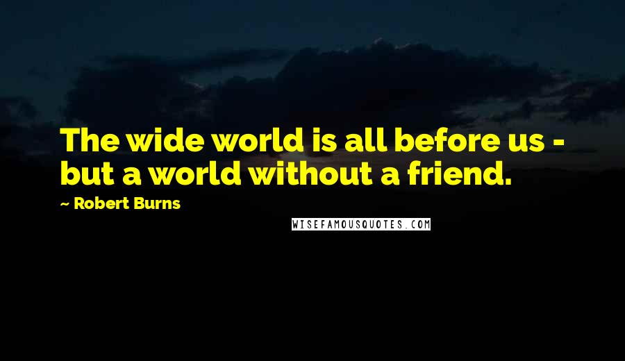 Robert Burns Quotes: The wide world is all before us - but a world without a friend.