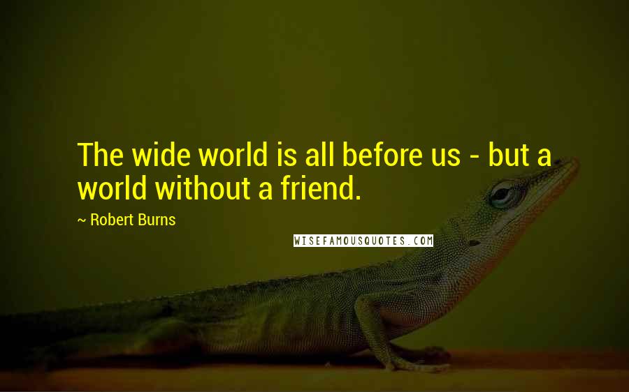 Robert Burns Quotes: The wide world is all before us - but a world without a friend.