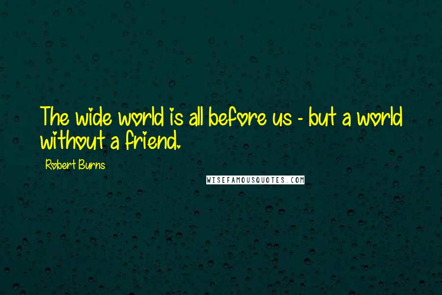 Robert Burns Quotes: The wide world is all before us - but a world without a friend.