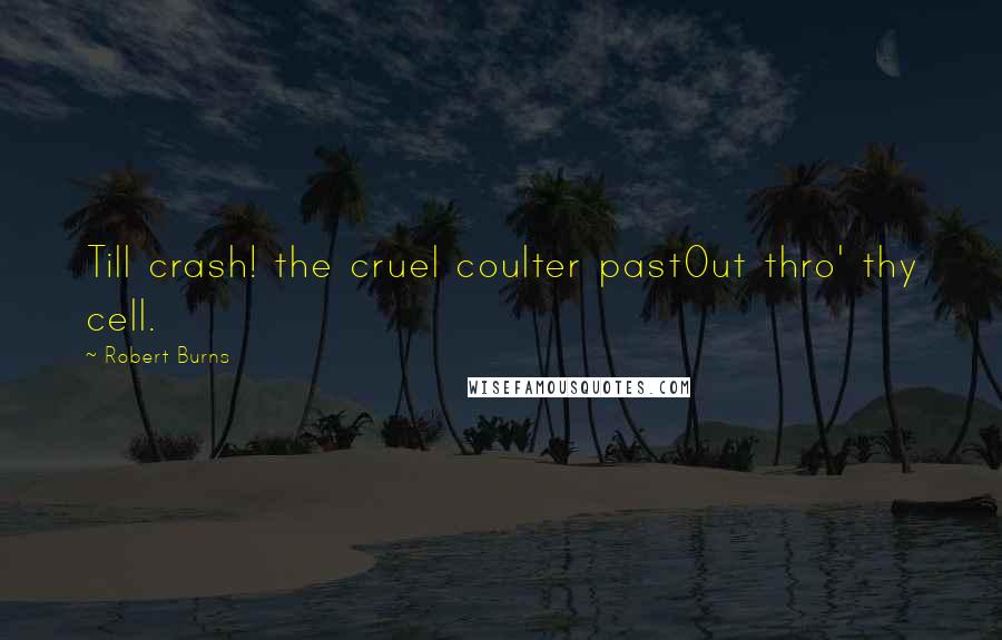 Robert Burns Quotes: Till crash! the cruel coulter pastOut thro' thy cell.