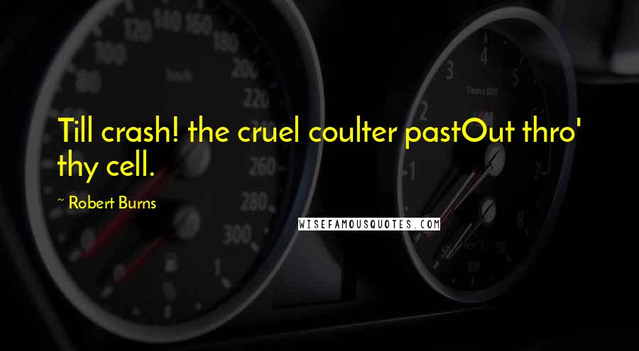 Robert Burns Quotes: Till crash! the cruel coulter pastOut thro' thy cell.