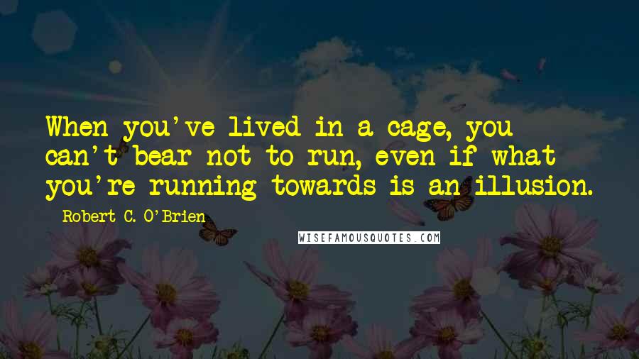 Robert C. O'Brien Quotes: When you've lived in a cage, you can't bear not to run, even if what you're running towards is an illusion.