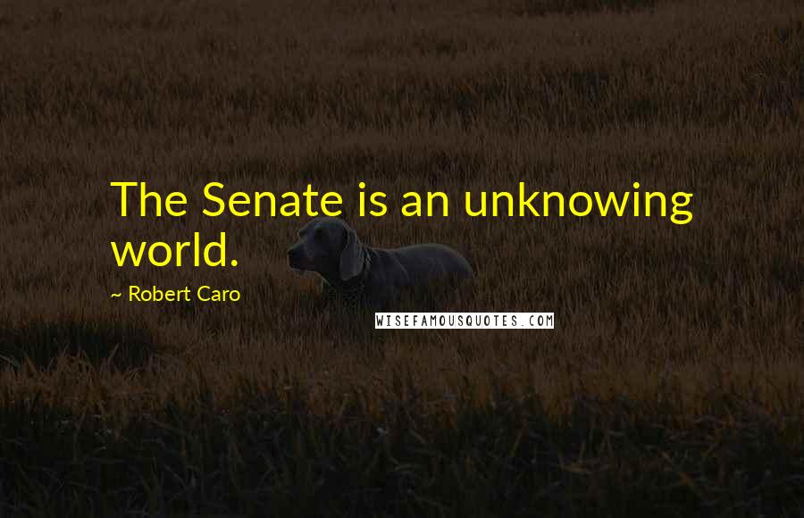 Robert Caro Quotes: The Senate is an unknowing world.