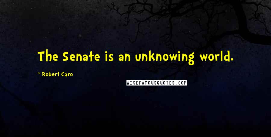 Robert Caro Quotes: The Senate is an unknowing world.