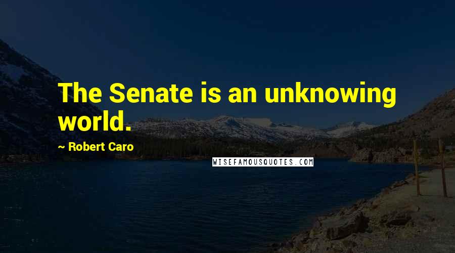 Robert Caro Quotes: The Senate is an unknowing world.
