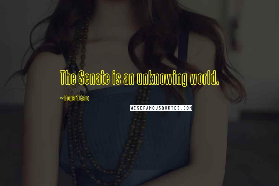 Robert Caro Quotes: The Senate is an unknowing world.