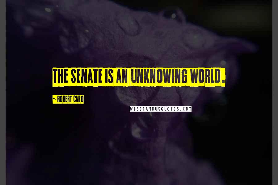 Robert Caro Quotes: The Senate is an unknowing world.