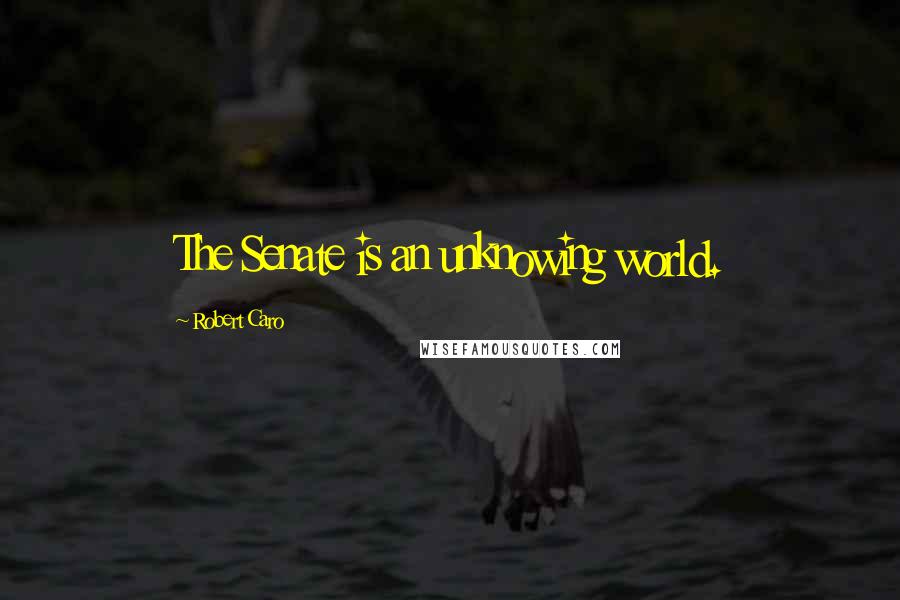 Robert Caro Quotes: The Senate is an unknowing world.