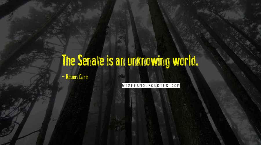 Robert Caro Quotes: The Senate is an unknowing world.