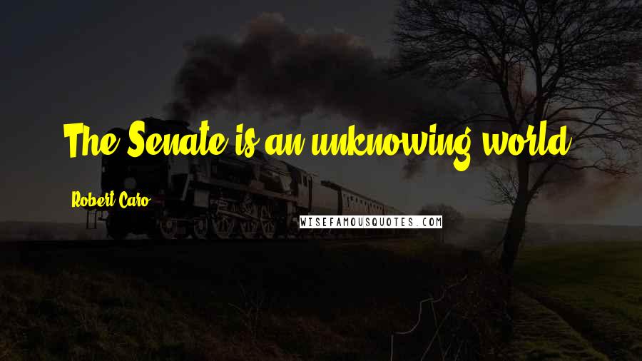 Robert Caro Quotes: The Senate is an unknowing world.