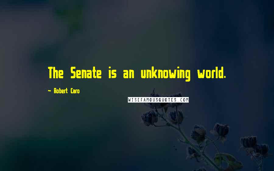 Robert Caro Quotes: The Senate is an unknowing world.