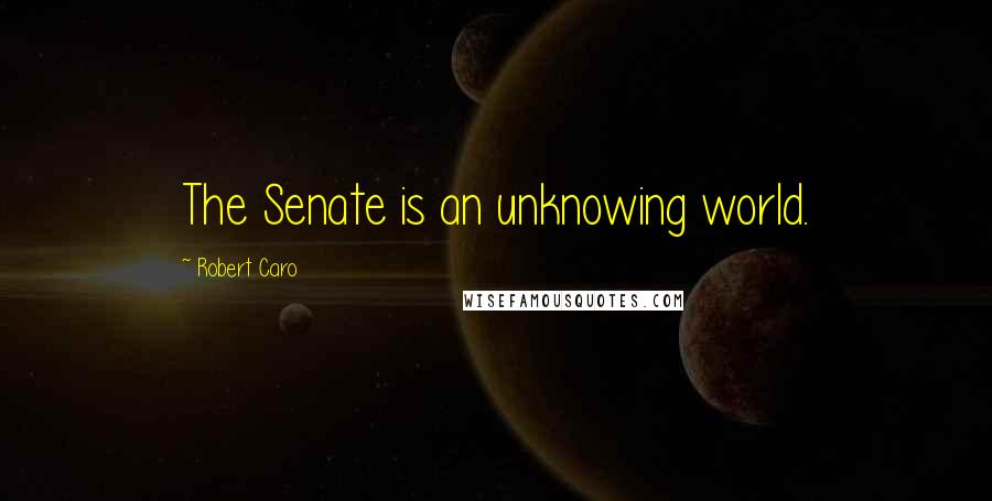 Robert Caro Quotes: The Senate is an unknowing world.