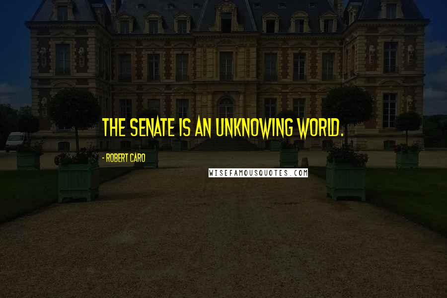 Robert Caro Quotes: The Senate is an unknowing world.