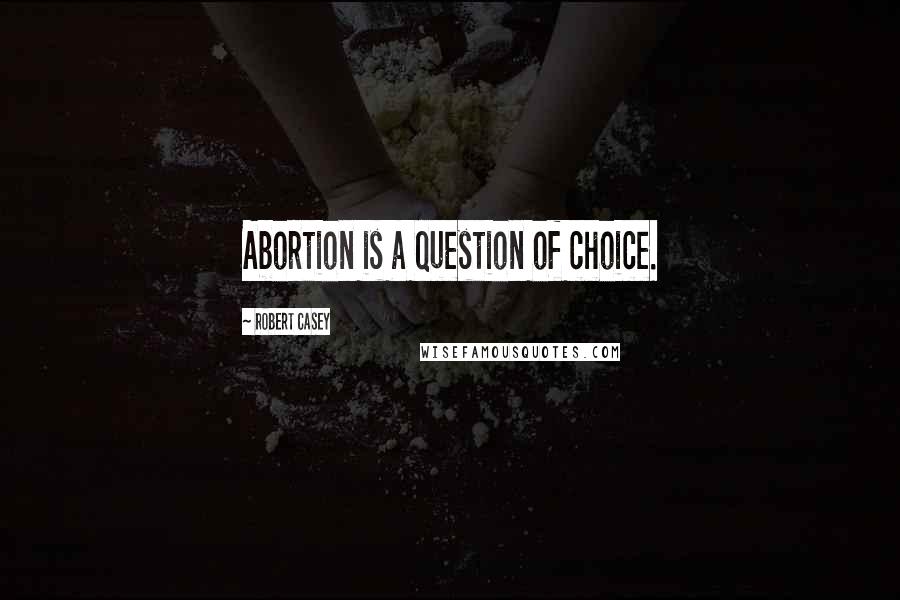 Robert Casey Quotes: Abortion is a question of choice.