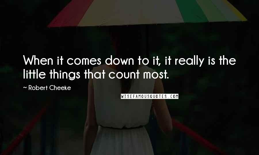 Robert Cheeke Quotes: When it comes down to it, it really is the little things that count most.