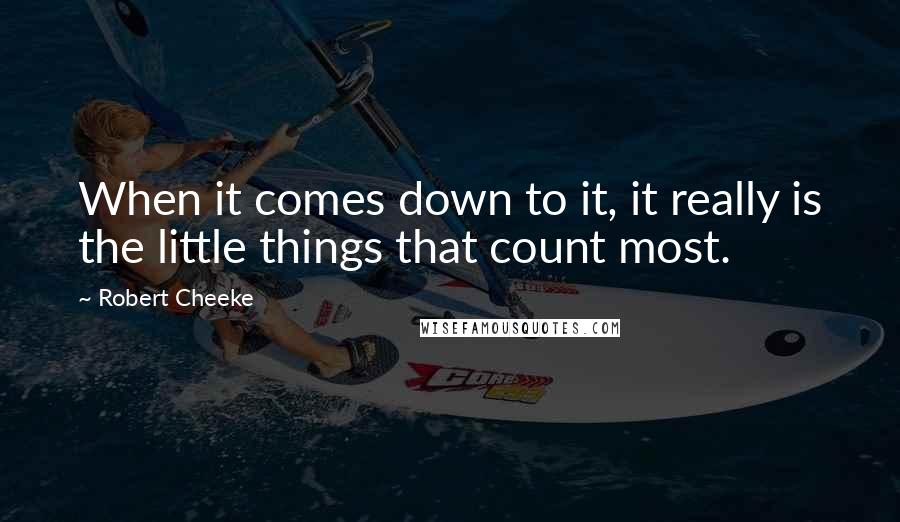 Robert Cheeke Quotes: When it comes down to it, it really is the little things that count most.