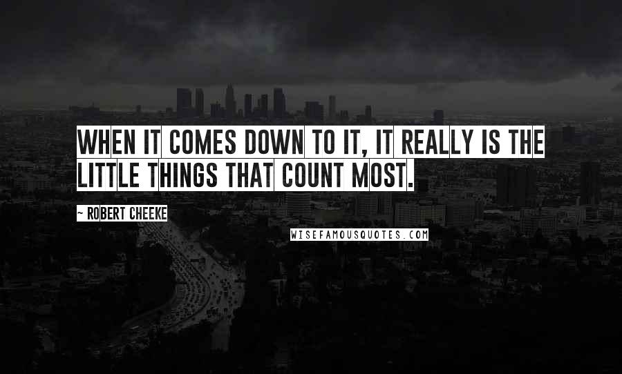 Robert Cheeke Quotes: When it comes down to it, it really is the little things that count most.