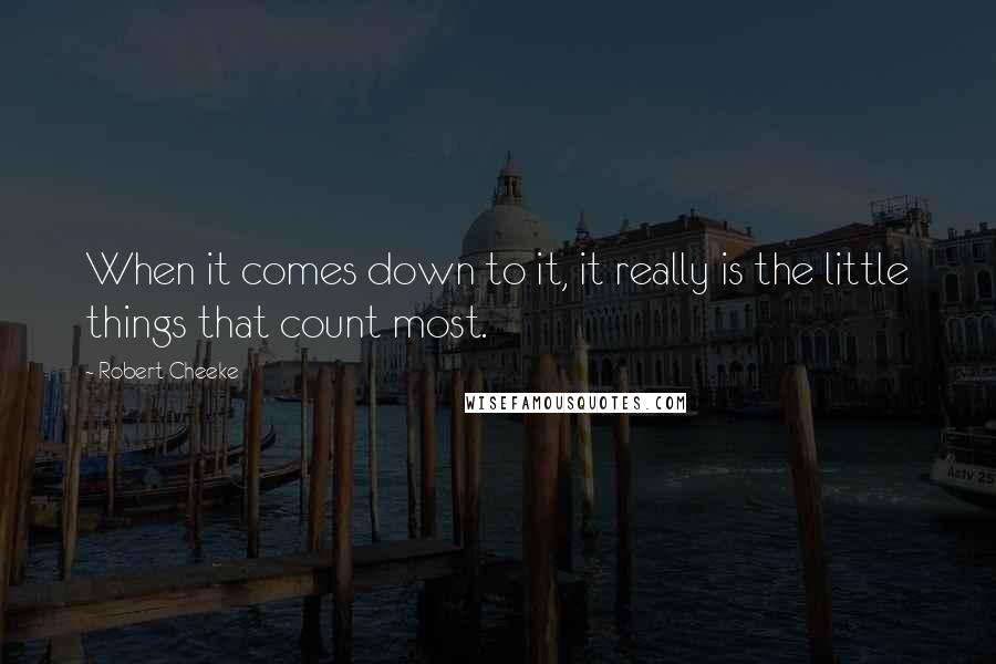 Robert Cheeke Quotes: When it comes down to it, it really is the little things that count most.