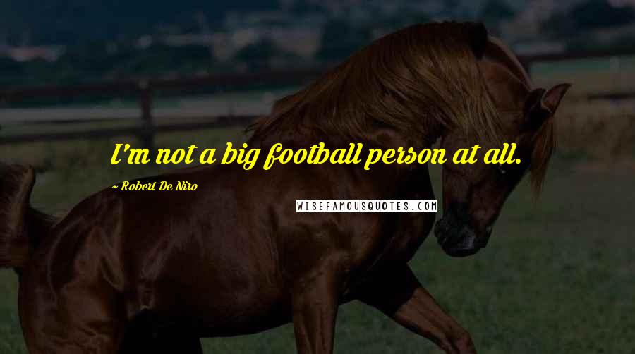 Robert De Niro Quotes: I'm not a big football person at all.