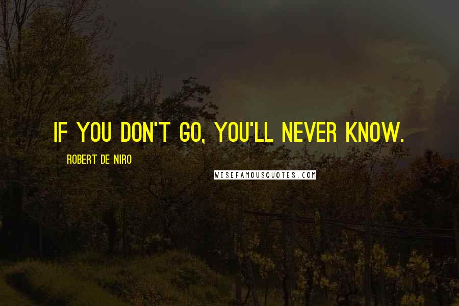 Robert De Niro Quotes: If you don't go, you'll never know.