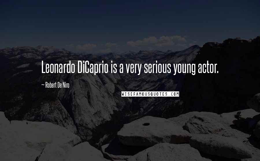 Robert De Niro Quotes: Leonardo DiCaprio is a very serious young actor.