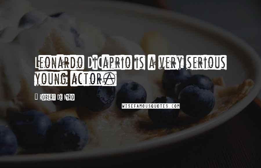Robert De Niro Quotes: Leonardo DiCaprio is a very serious young actor.