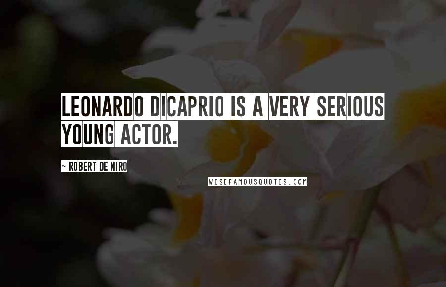 Robert De Niro Quotes: Leonardo DiCaprio is a very serious young actor.